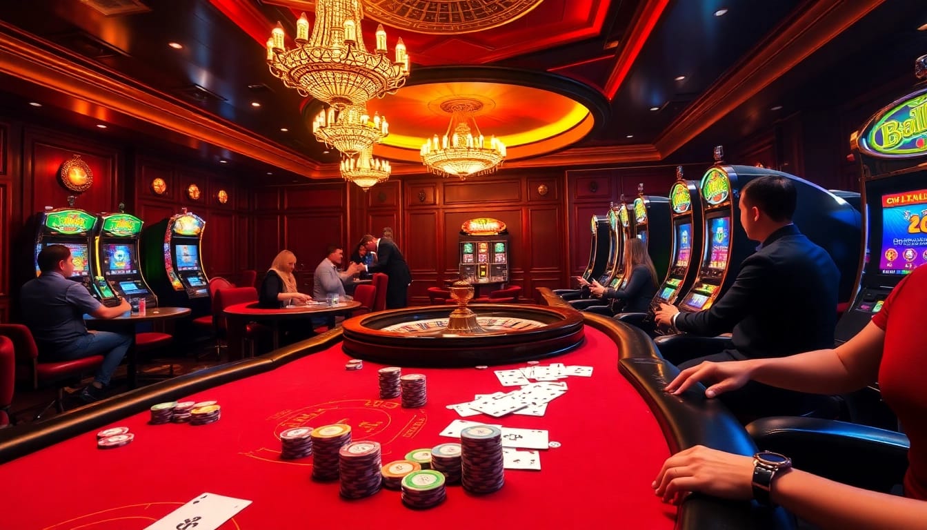 Experience the thrill of 77ball cc with a lively casino scene featuring poker, roulette, and slot activities.