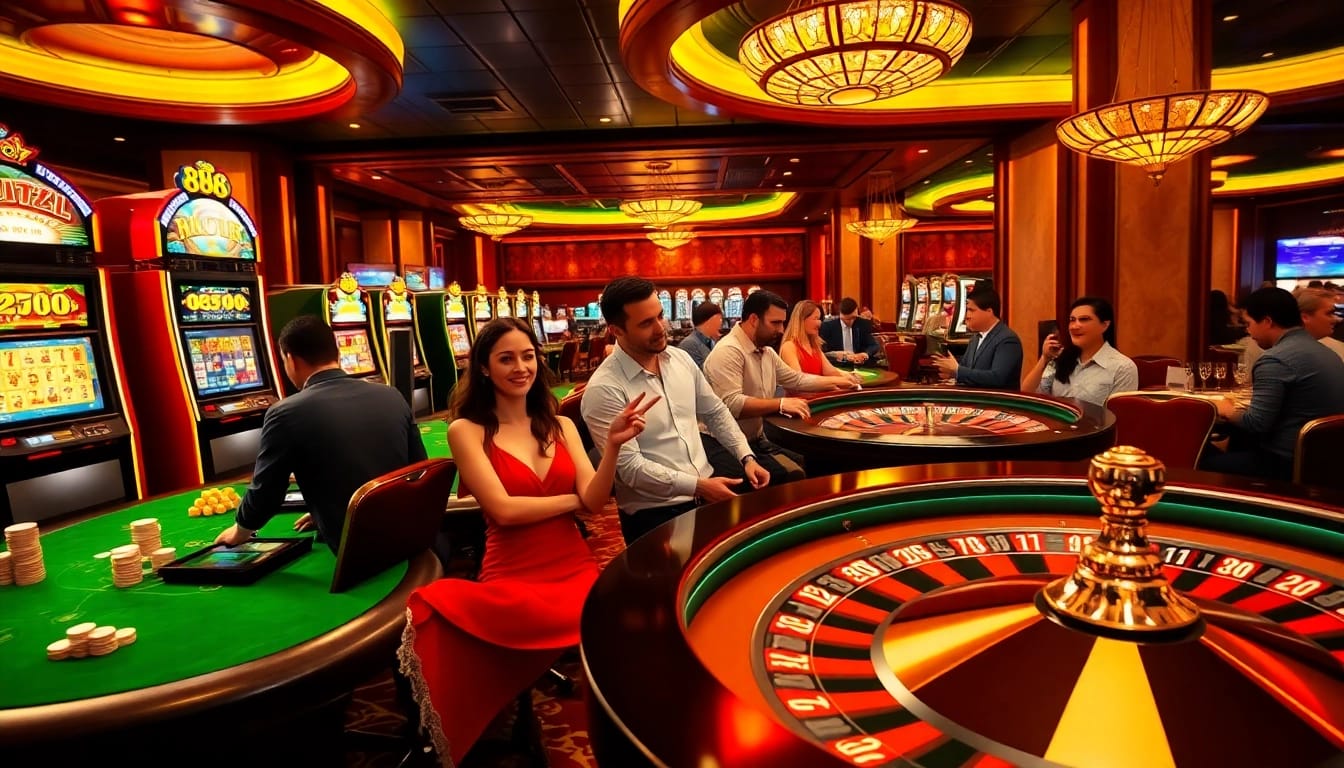 Experience thrilling gameplay at 888now with vibrant casino visuals of exciting slot machines and poker tables.