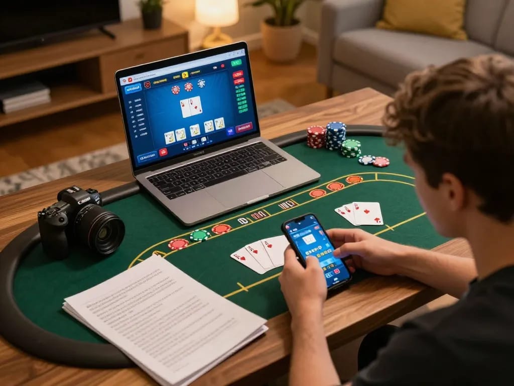 Engaging live poker gameplay on 123Win, showing player strategizing during home session