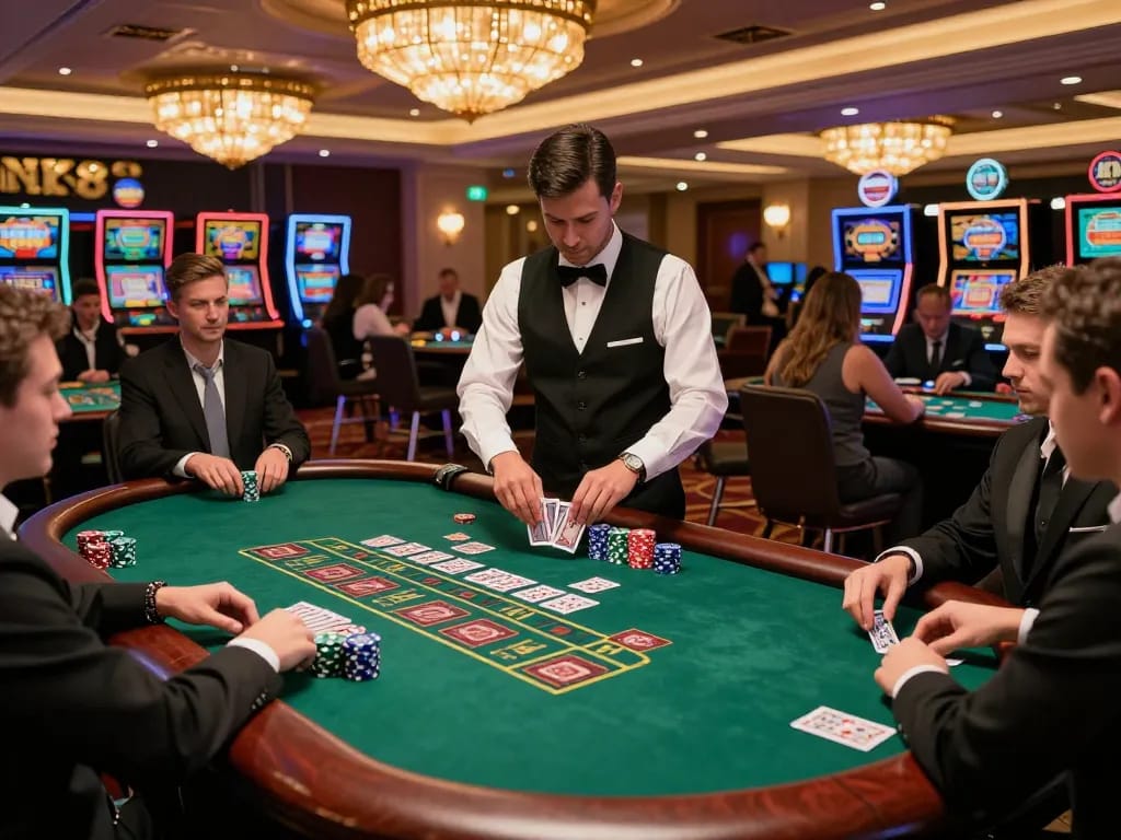Play blackjack at NK88 with engaging dealers and vibrant gaming atmosphere.