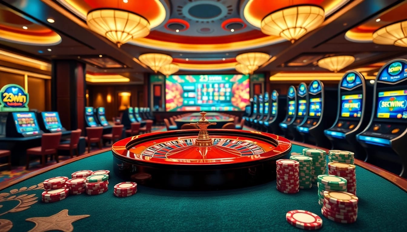 Experience thrilling online gaming at 23win with interactive interfaces and vibrant casino elements.
