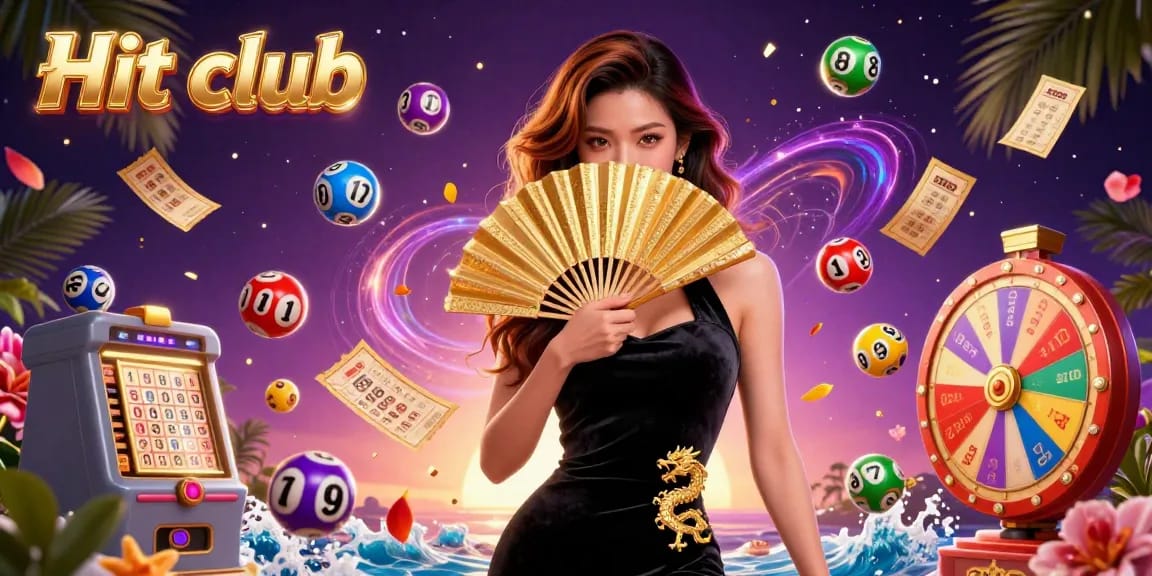 Experience the excitement of Hit club with a stunning 3D illustration featuring thrilling lottery elements.