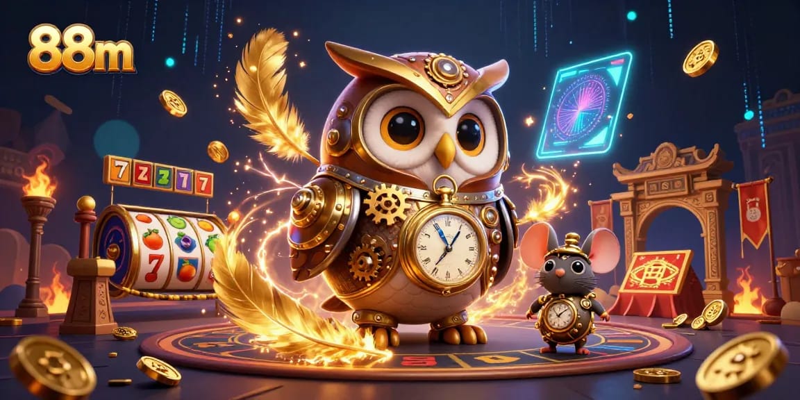 Experience thrilling gaming adventures with 88m in an ultra-detailed casino illustration.
