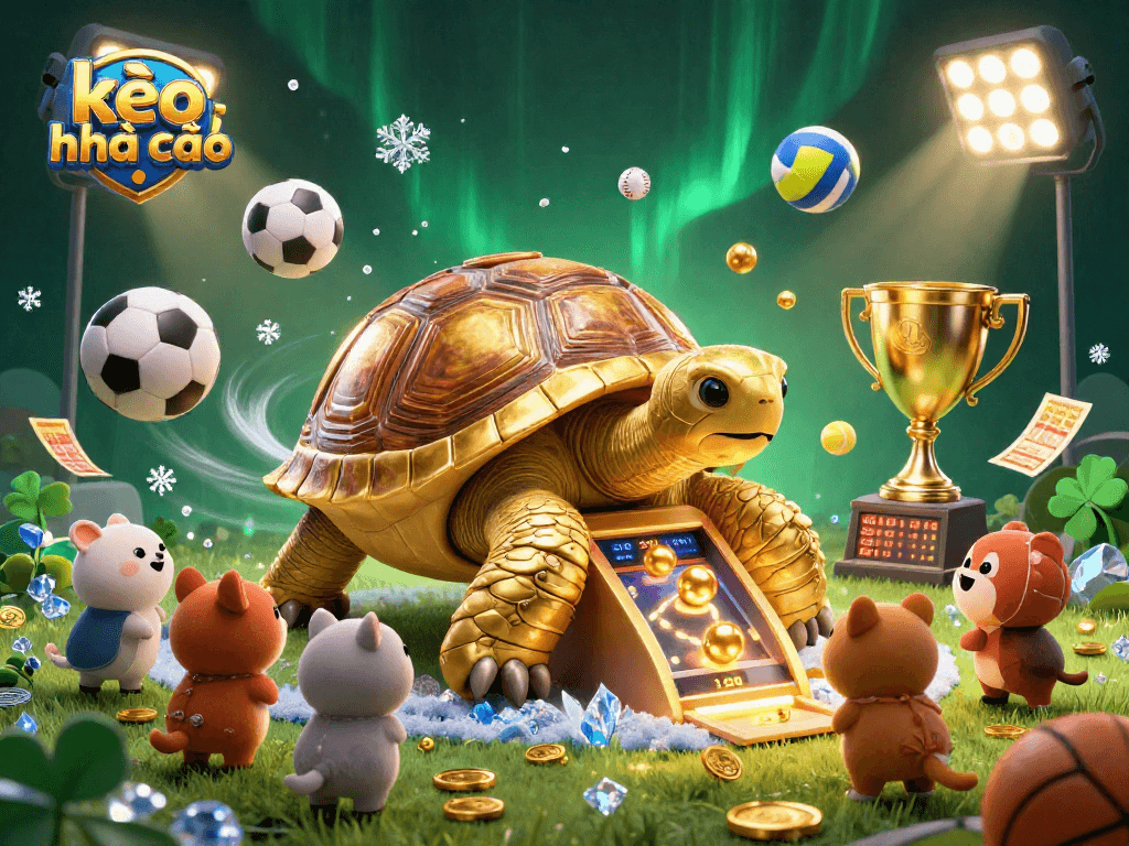 Play exciting sports bets with kèo nhà cái in this vibrant 3D digital illustration.