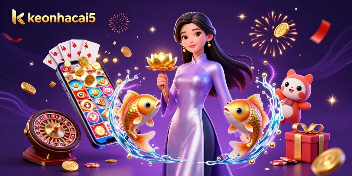 Place bets on keonhacai5 while enjoying captivating casino elements with elegant characters.