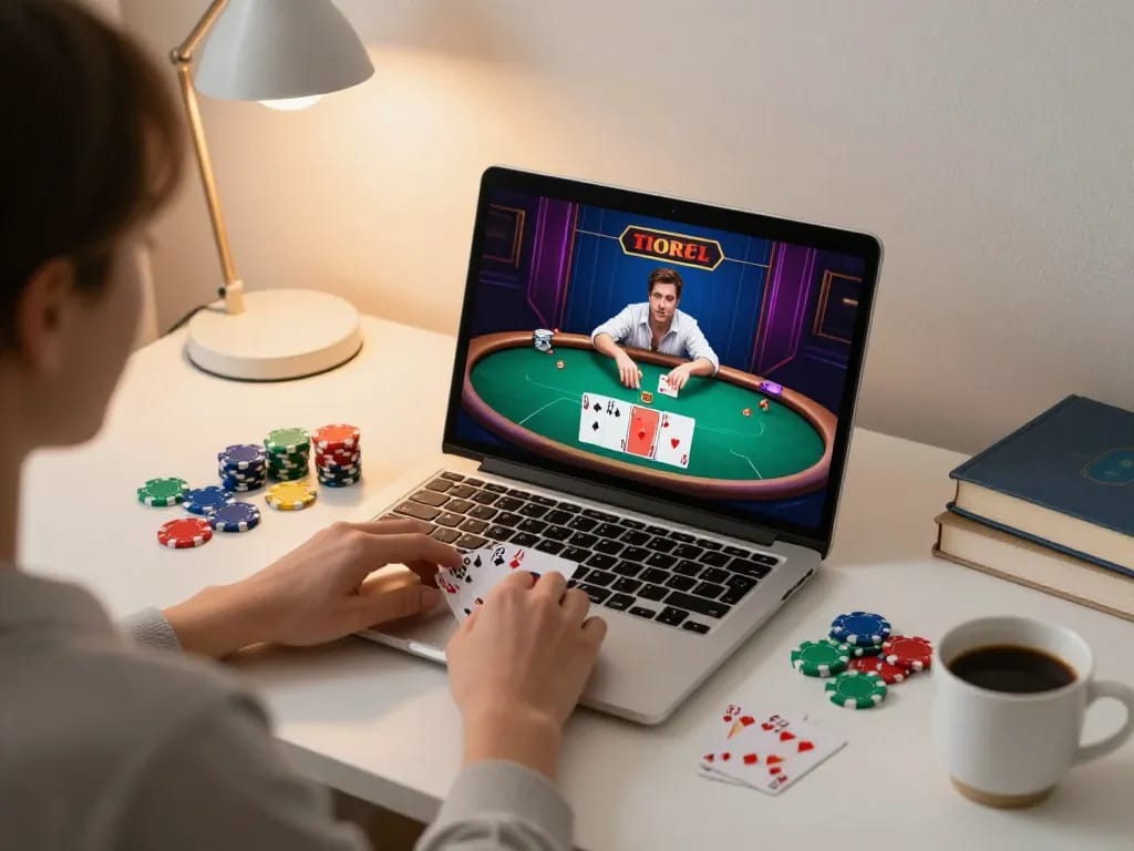 Engage with thrilling poker gameplay at 789Win from a cozy home setup.