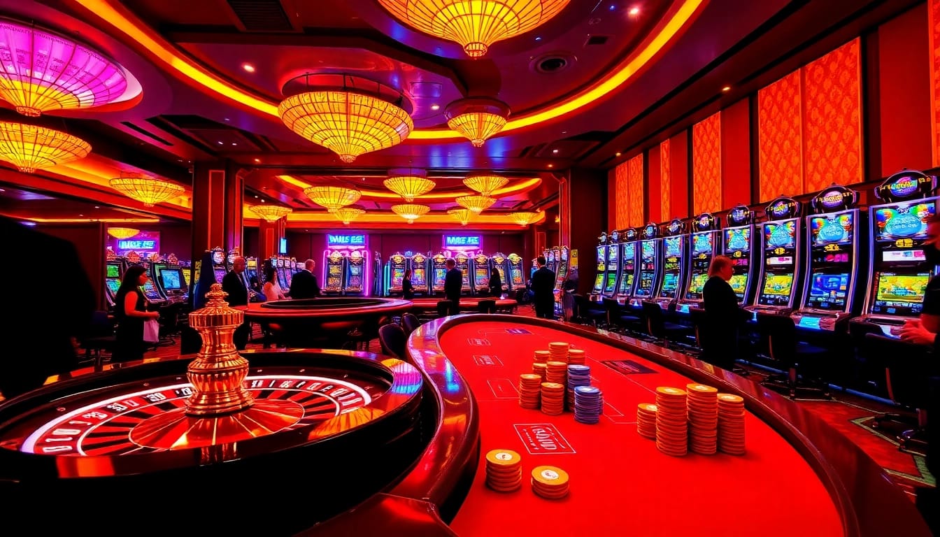 Players enjoying vibrant casino games at MM88, featuring roulette and poker excitement.