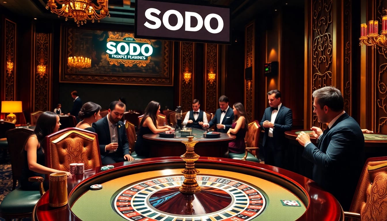 SODO Casino vibrant atmosphere showcasing poker action and roulette excitement.