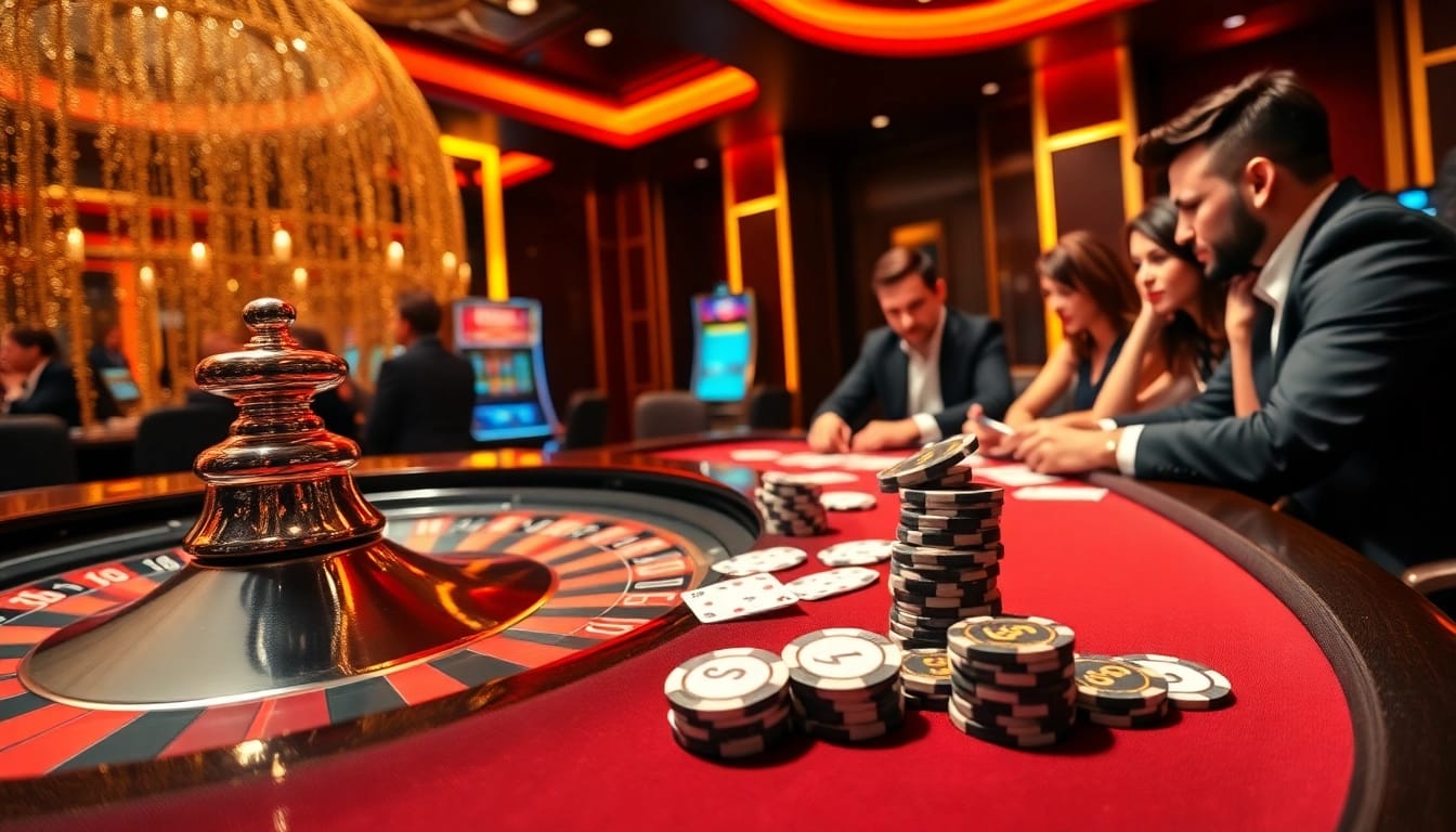 Experience the excitement of 8kbet with professional gamblers strategizing at a luxurious poker table.