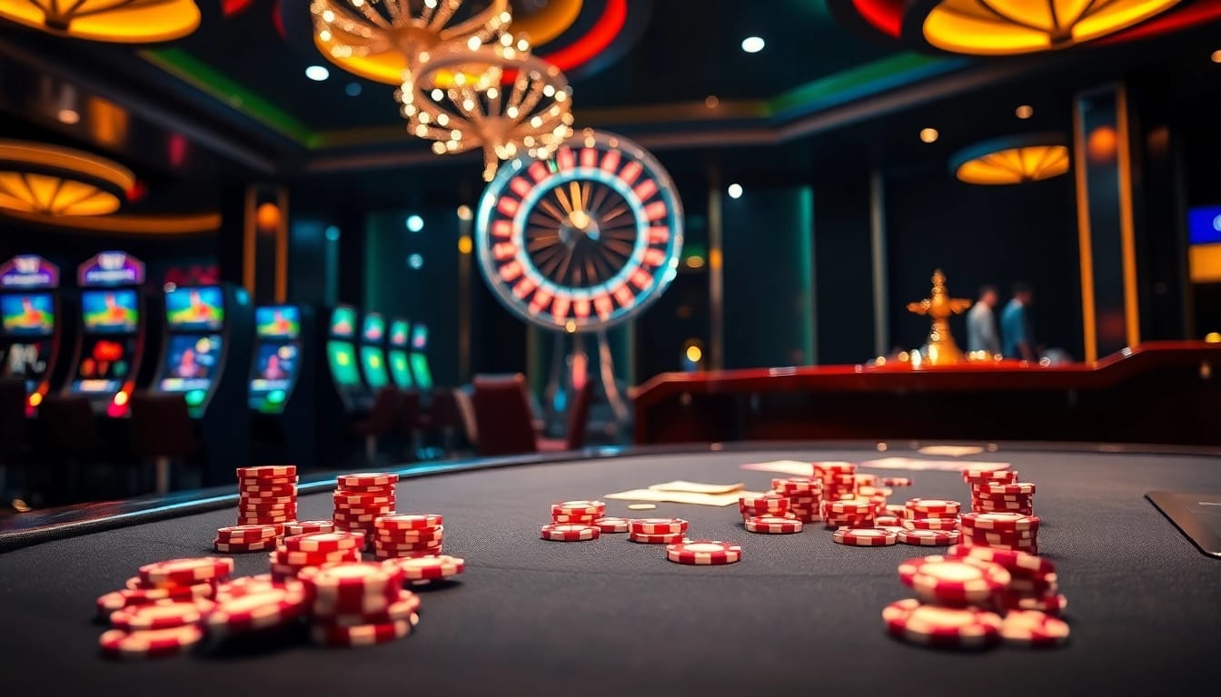 Experience the thrill of fun79 with vibrant casino tables and exciting gaming elements.