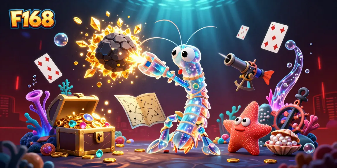 F168 showcases an exciting casino adventure with vibrant characters and sparkling treasures.