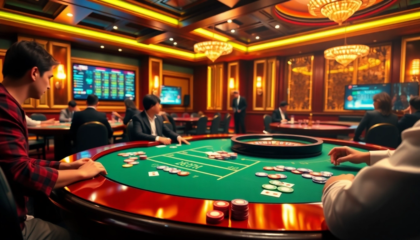 Dynamic players enjoying their game experience at the trang chủ PS99 casino, showcasing excitement and strategies.