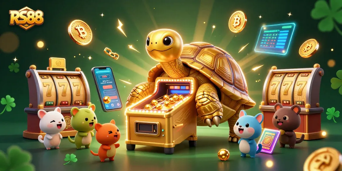 RS88 players spin for jackpots with a lively 3D carnival scene filled with vibrant gaming elements.
