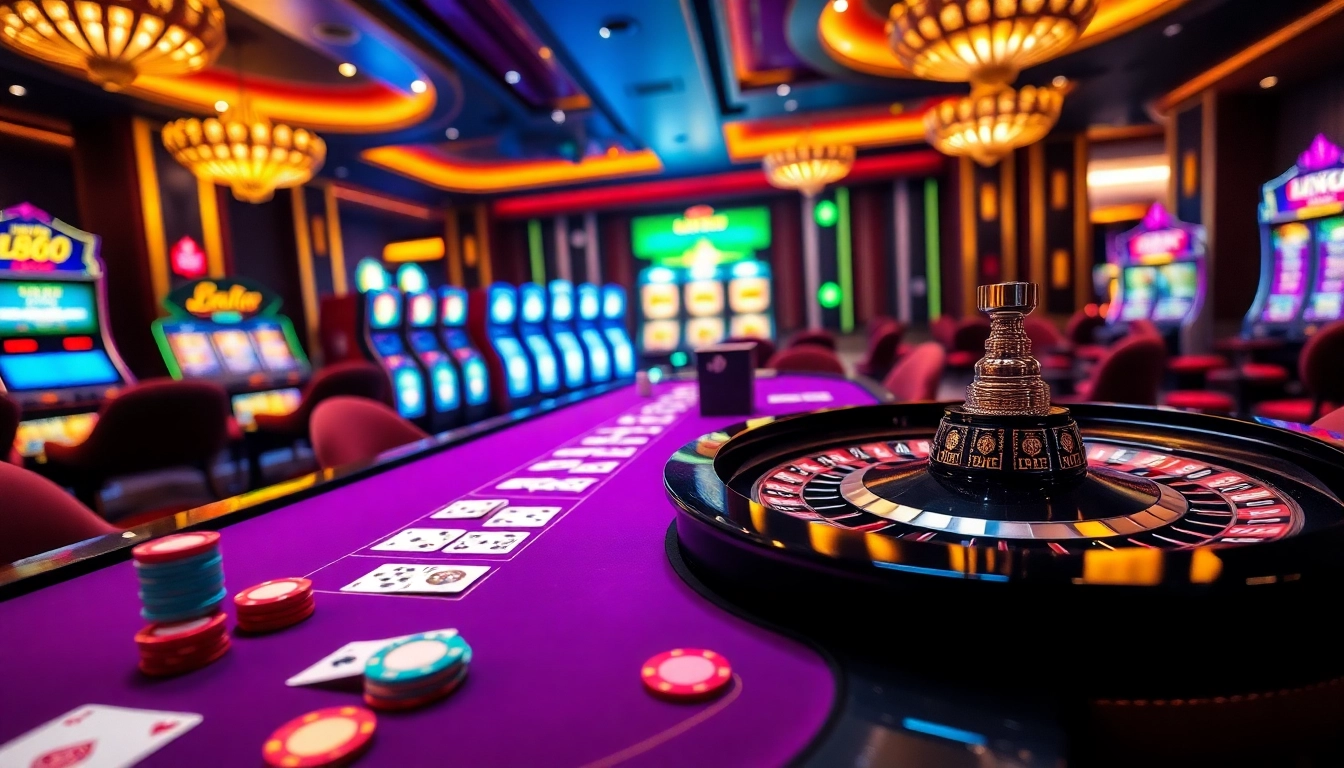 LC88 gaming table filled with chips and cards, evoking excitement in a casino.