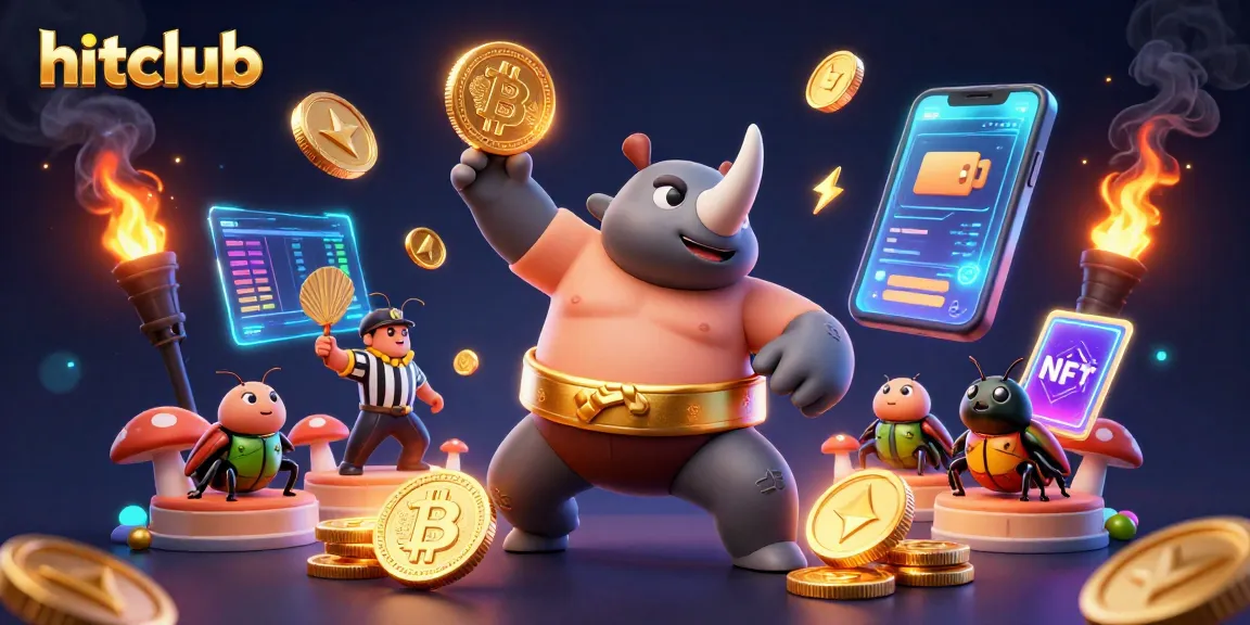 Hitclub showcases a thrilling 3D scene of a beetle champion in a vibrant casino setting.