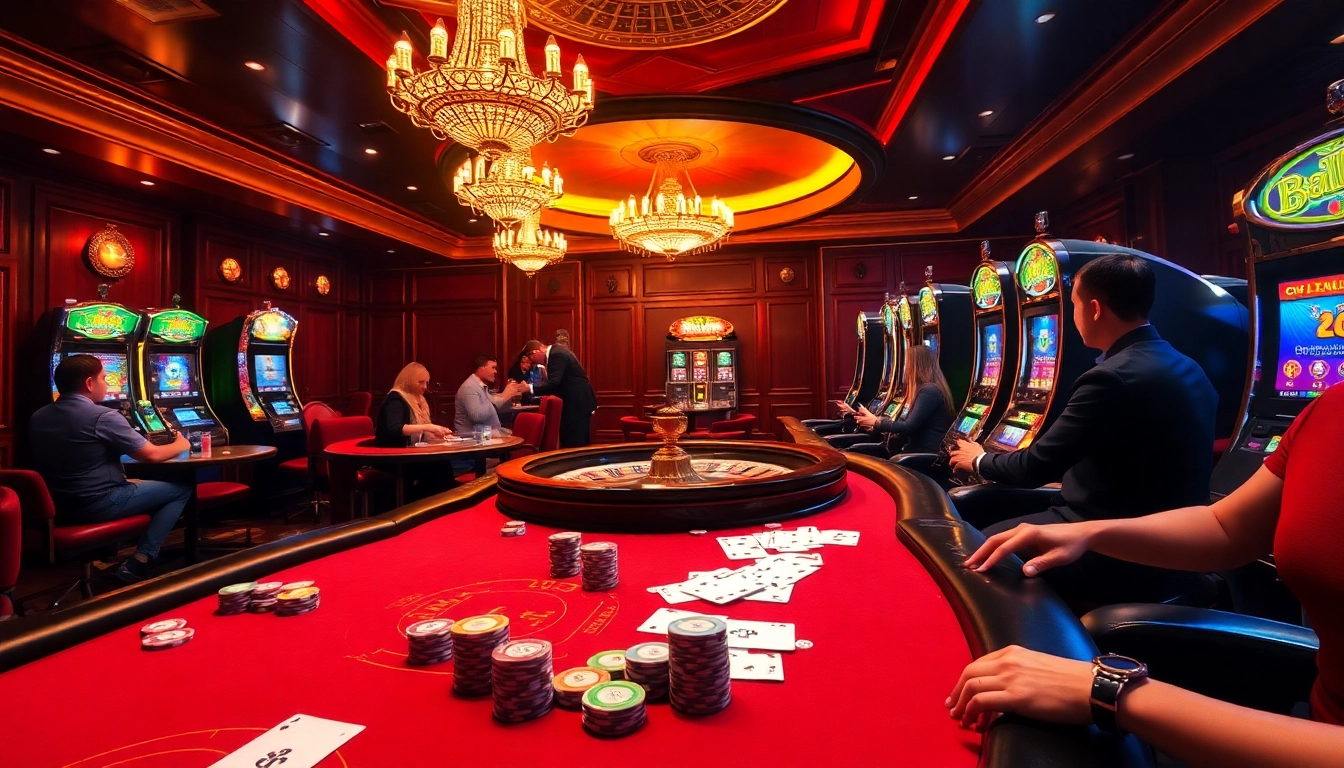 Experience the thrill of 77ball cc with a lively casino scene featuring poker, roulette, and slot activities.
