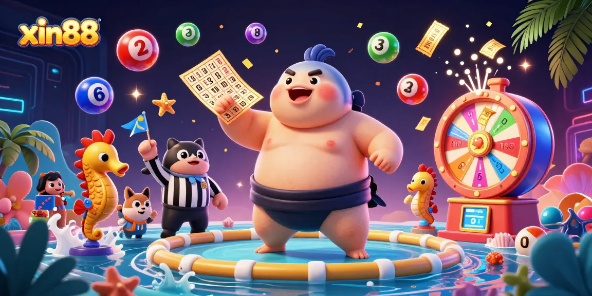 Engage in exciting casino action at xin88 with colorful lottery elements and vibrant underwater characters.
