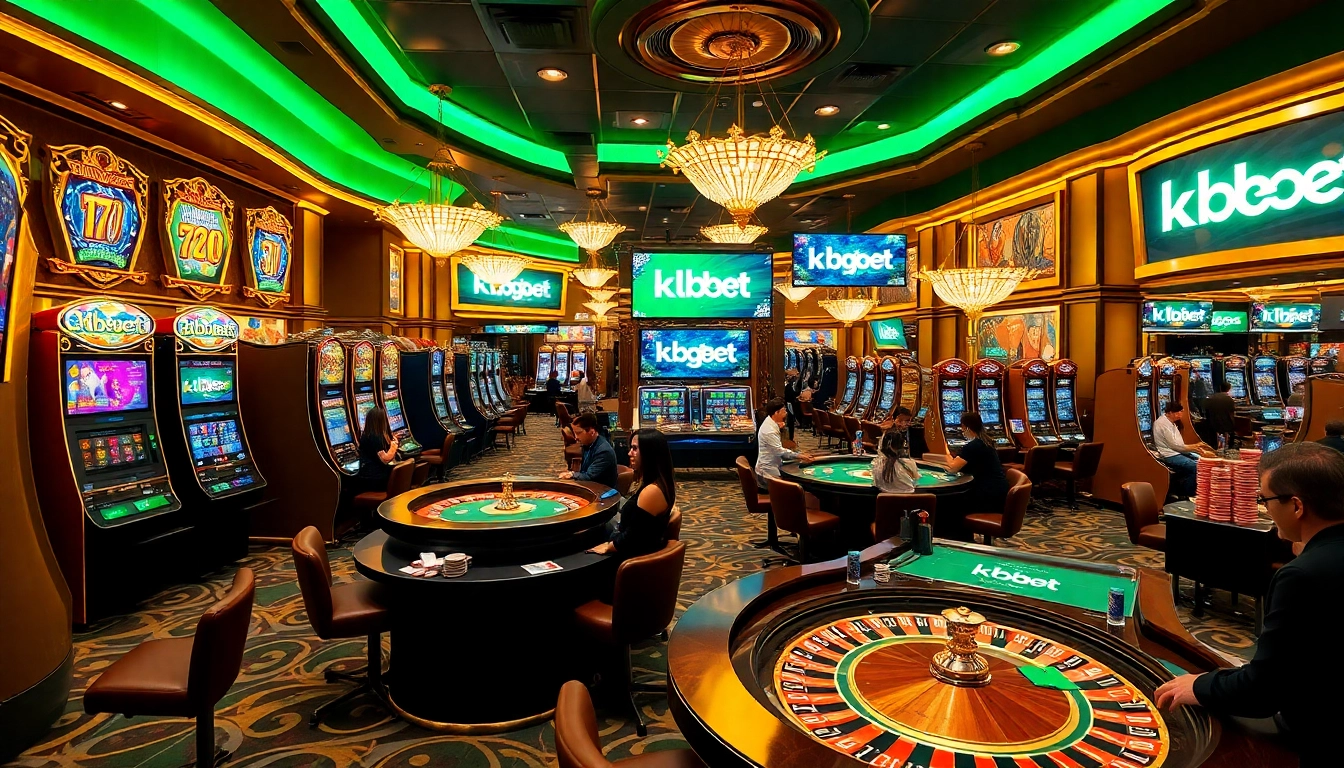 Experience high-stakes gaming at kbbet with vibrant casino tables and engaging players.