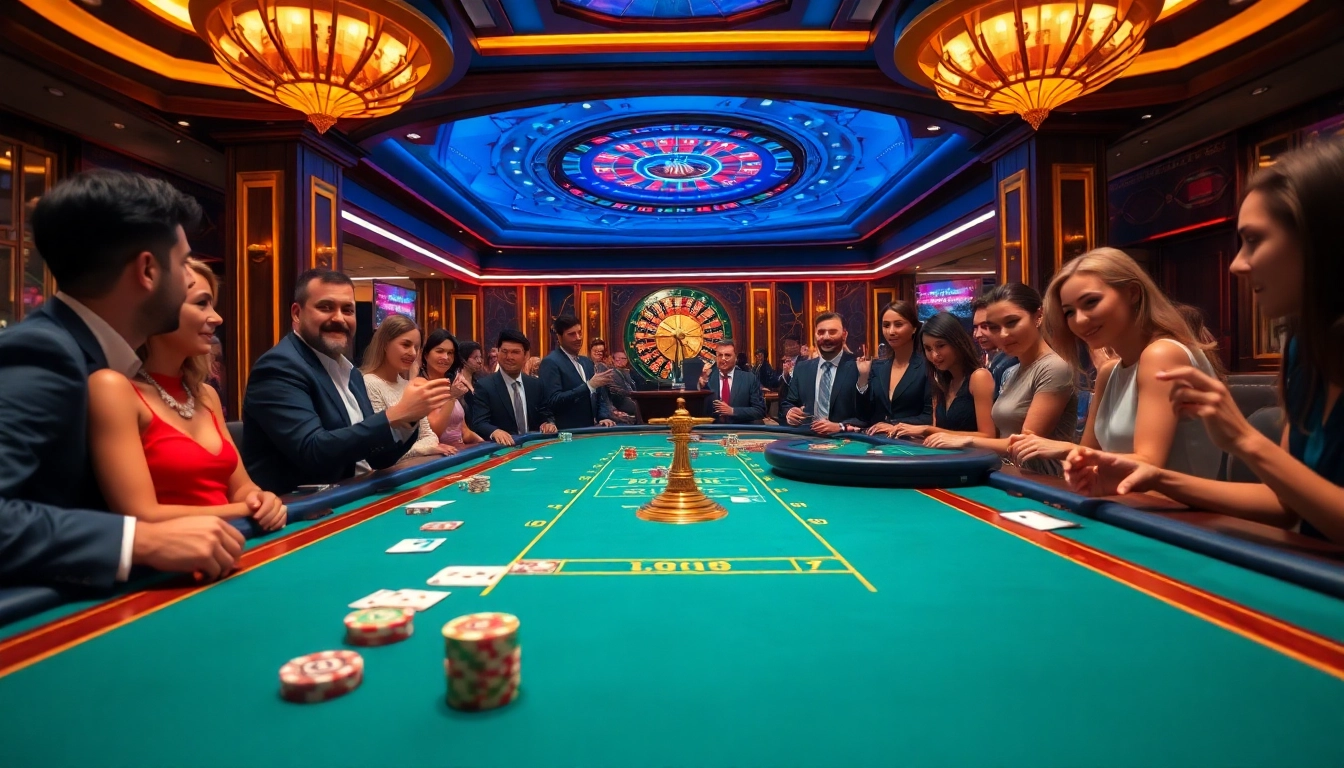 Iwin casino table bustling with players enjoying an exciting gambling experience