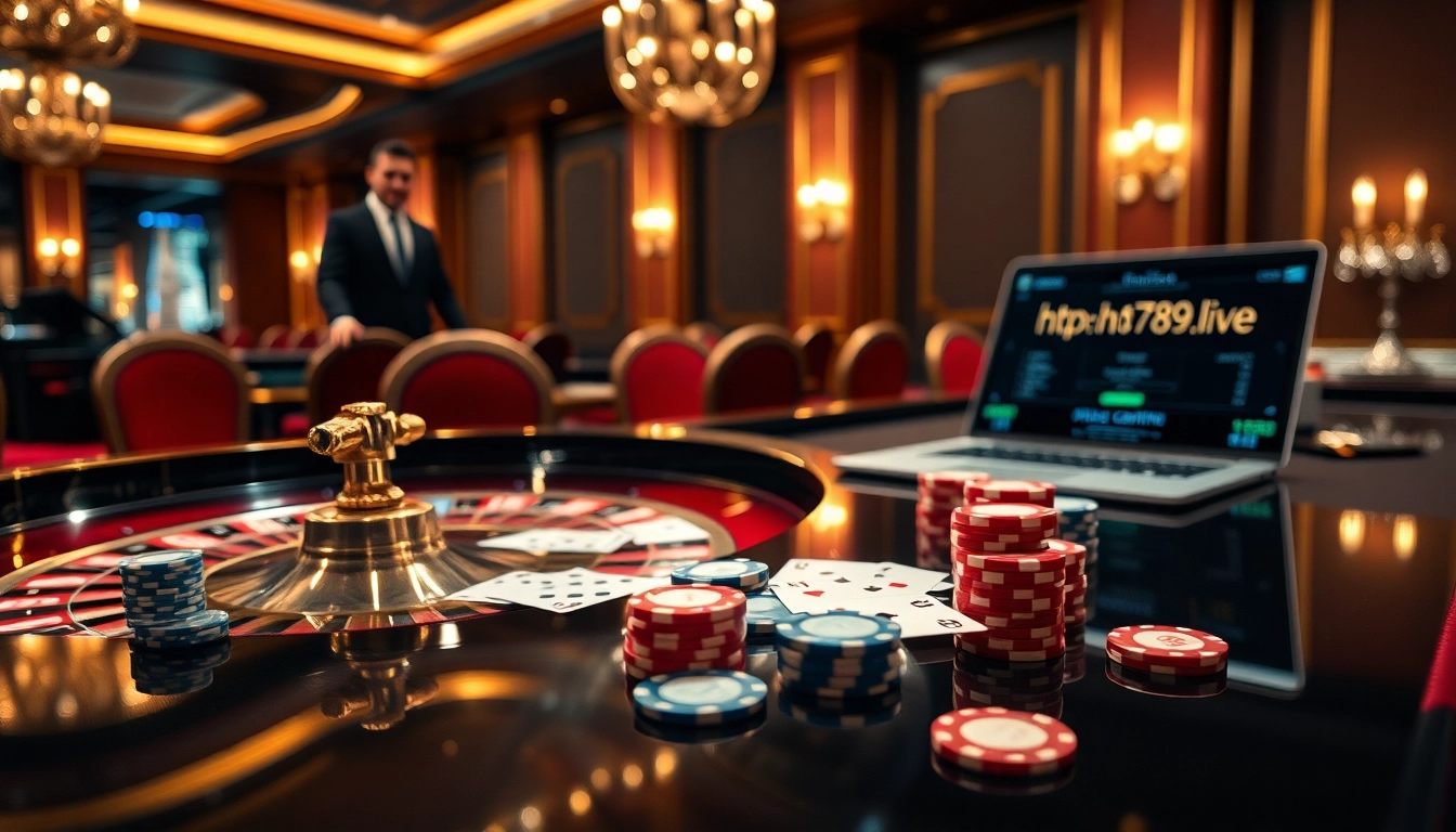 Experience thrilling bets at https://hot789.live/ with luxurious casino visuals featuring roulette and poker chips.