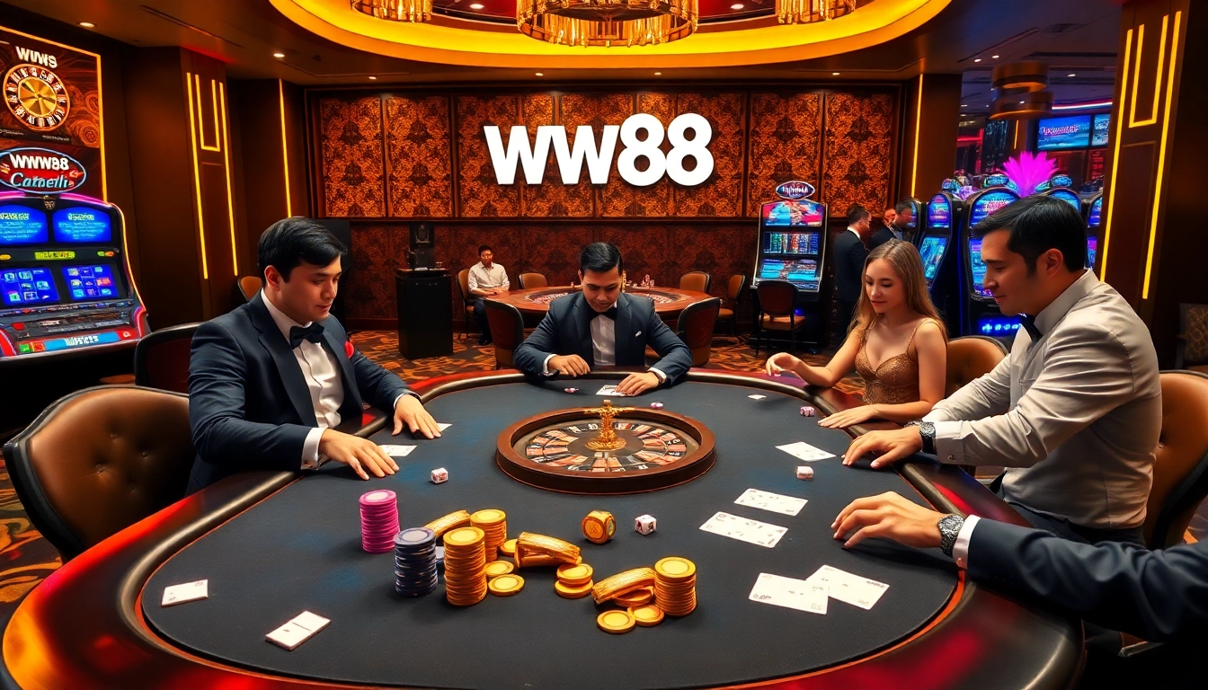 Experience thrilling gameplay at WW88 with vibrant casino tables and elegant decor.