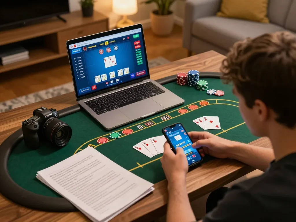 Engaging live poker gameplay on 123Win, showing player strategizing during home session