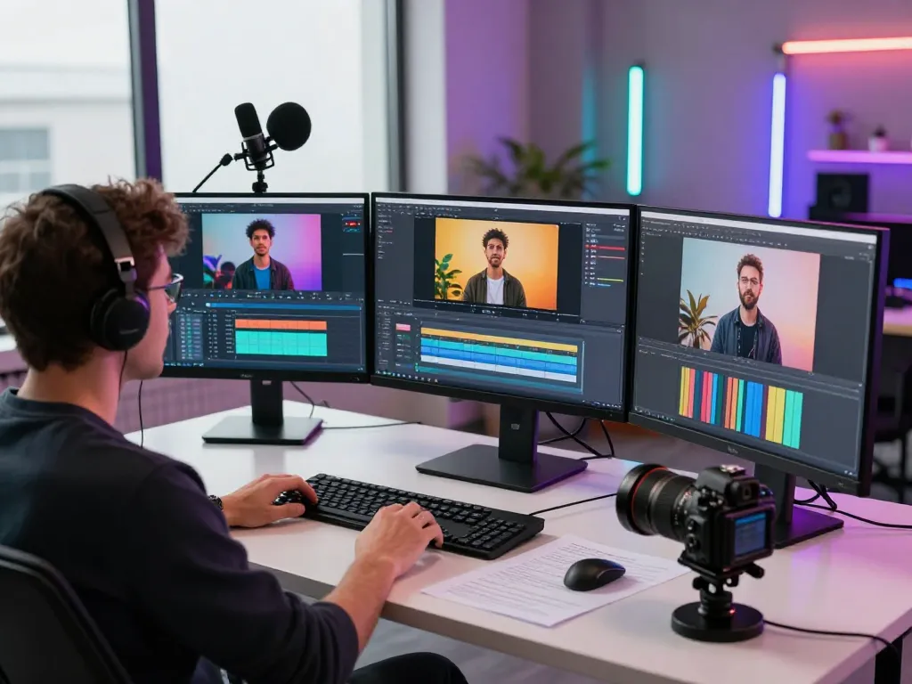 Creating videos with seedance 2.0 in a modern tech studio, showcasing advanced AI video production workflows.