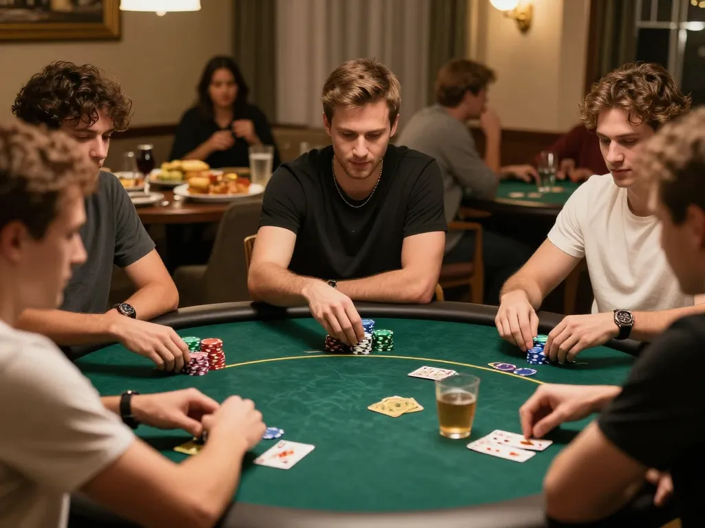 fa88 players enjoying exciting poker gameplay during a friendly home game night.