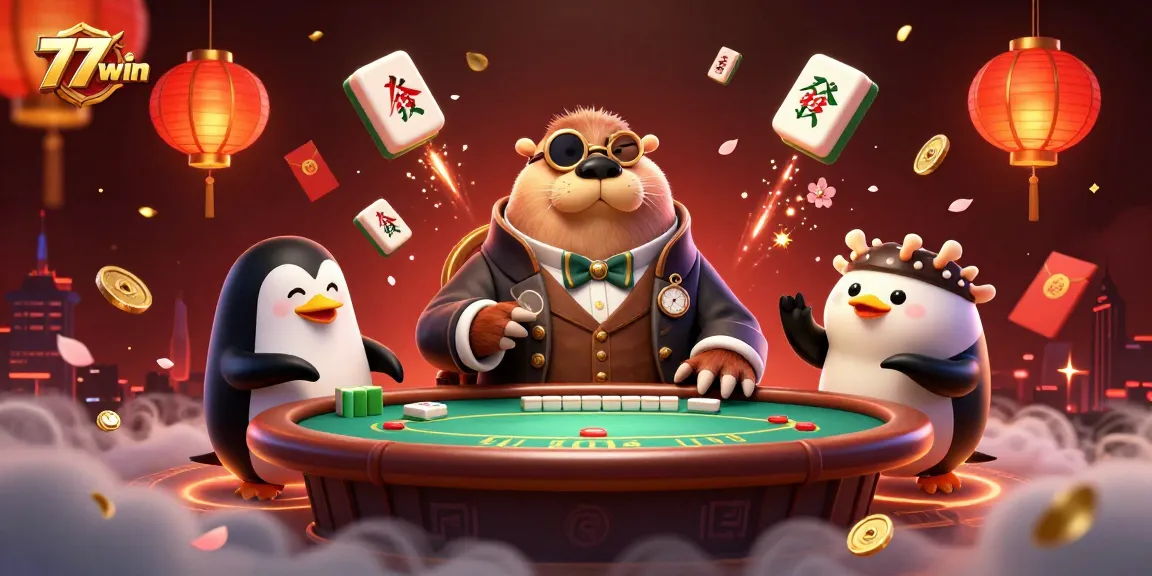 77win players enjoy an exciting underwater poker game with unique characters and vibrant elements.