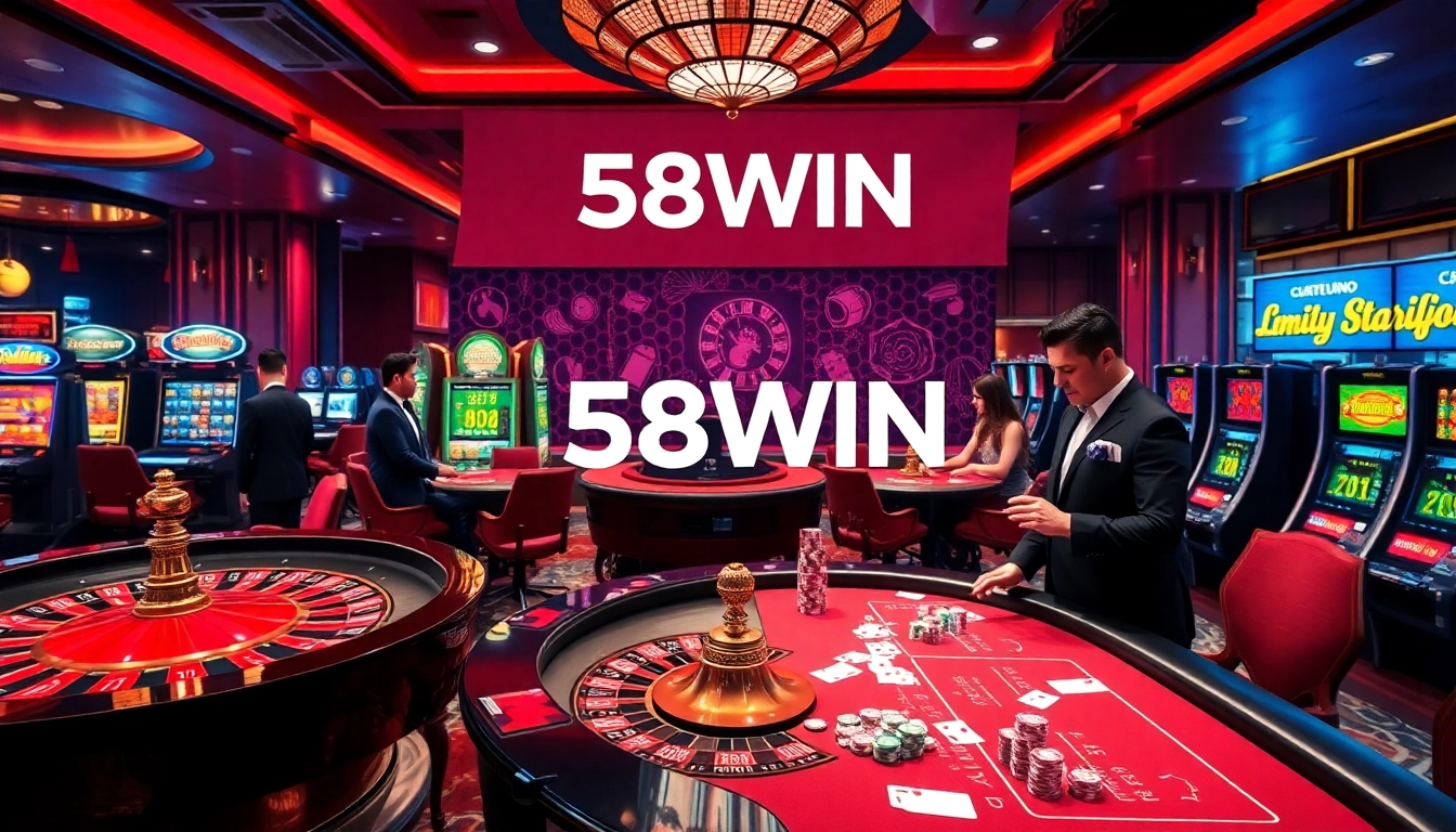 Experience the thrill of gambling at 58WIN with vibrant casino games and elegant players.