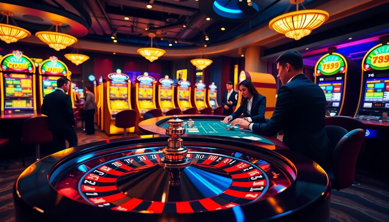 Experience a thrilling casino atmosphere with professional gamblers at zo88 playing poker and roulette.