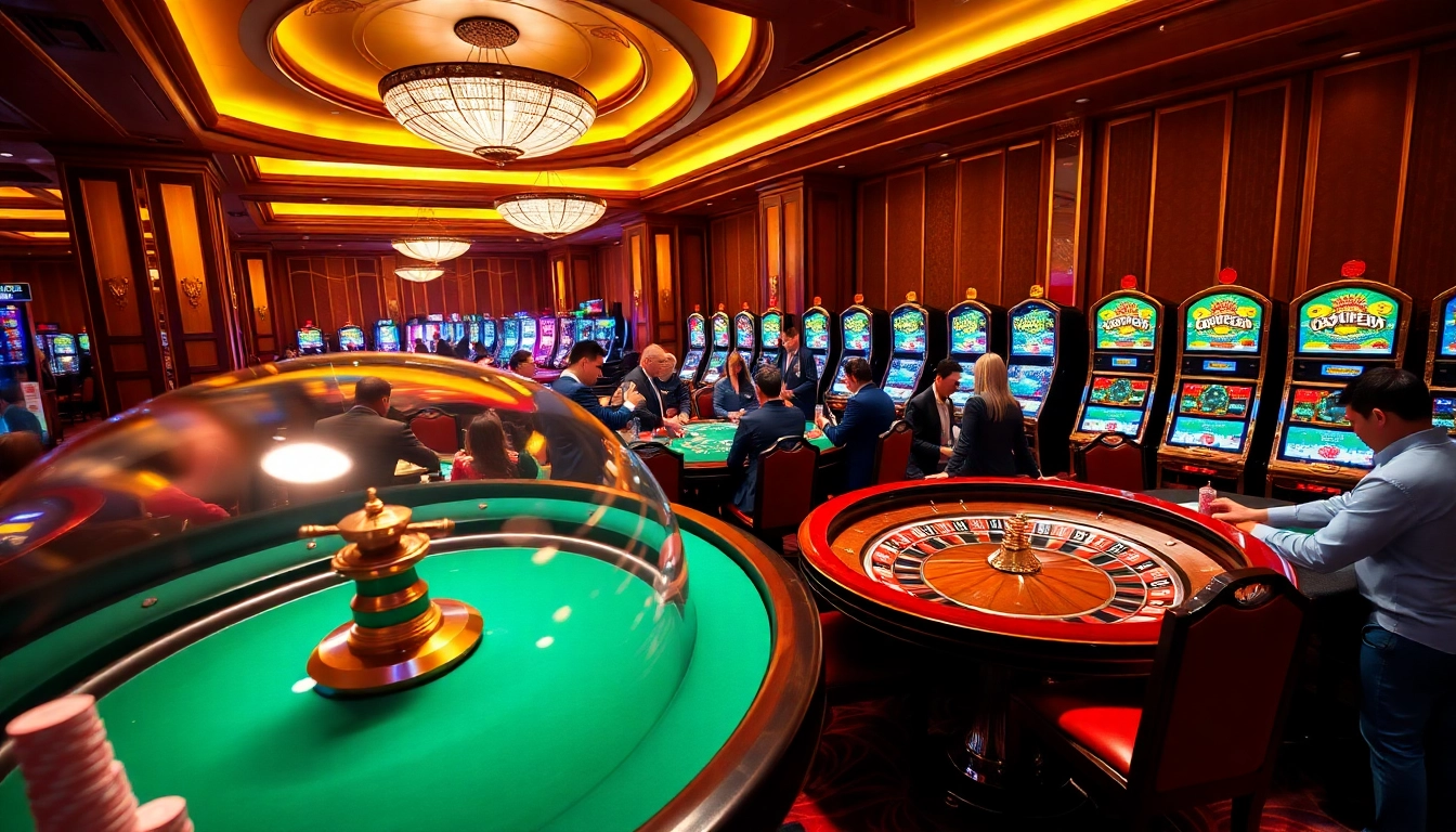 Experience the excitement of KP88 with professional dealers at a vibrant casino table.
