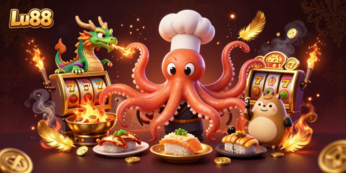 Lu88 showcases thrilling slot gameplay with vibrant characters and golden festive elements.