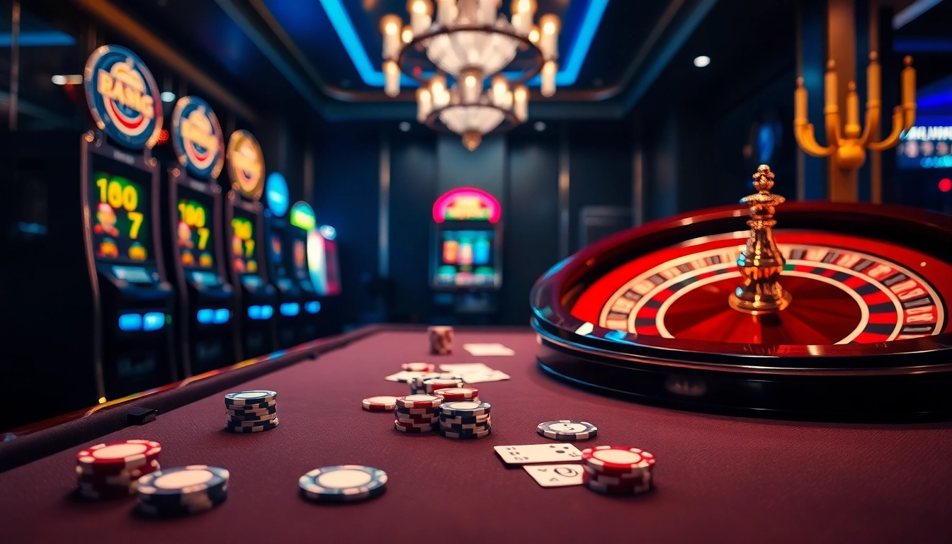 Experience high-stakes gaming at https://fo88.ltd/, showcasing vibrant roulette and exciting poker tables.