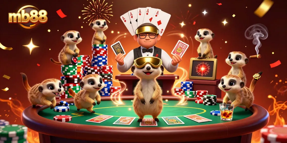 Experience the excitement of mb88 with meerkats running a vibrant casino operation!