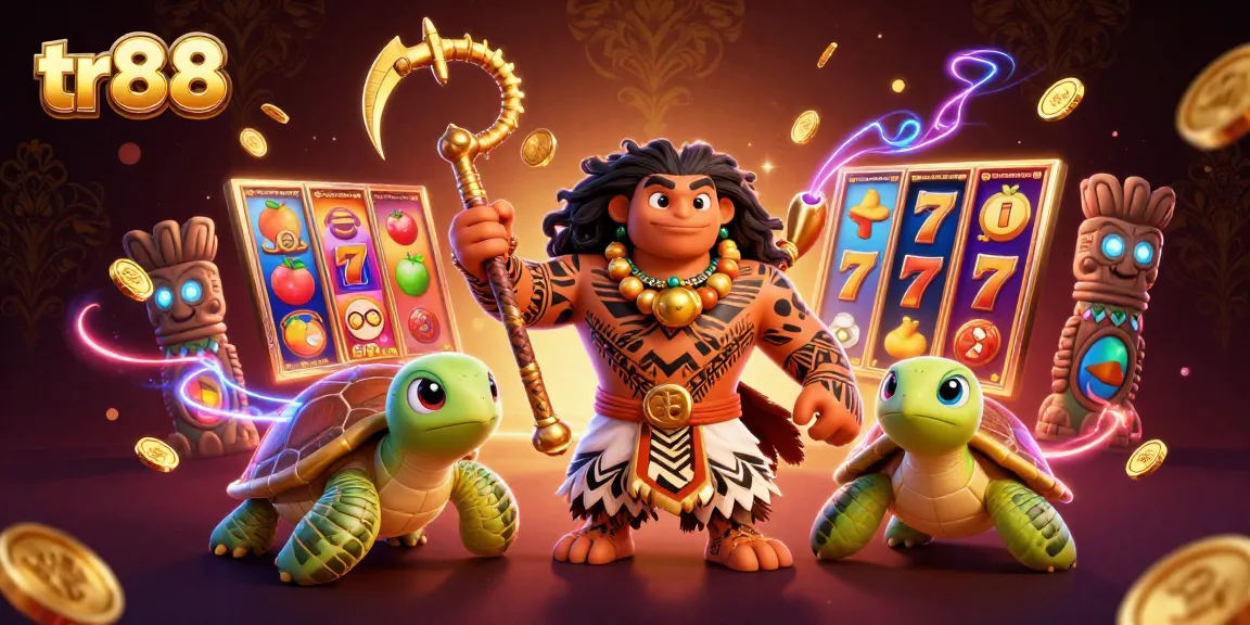 Experience thrilling gameplay with tr88's vibrant slots and dynamic casino elements in a colorful illustration.