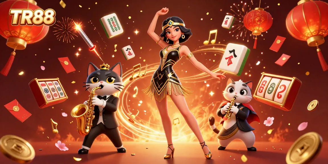 Experience exciting wins at TR88 casino with vibrant 3D illustration showcasing lively characters.