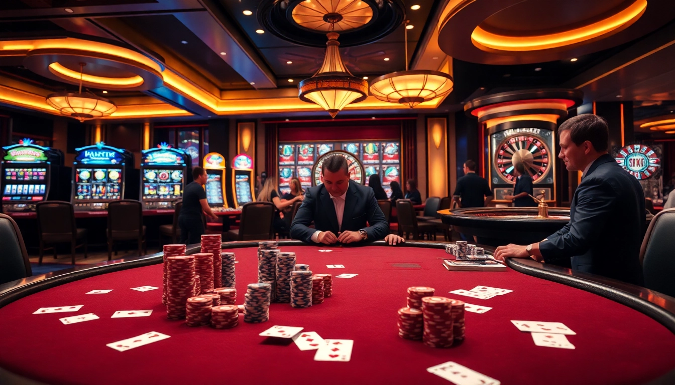 S8 poker table scene showing high-stakes poker action with colorful chips and cards.
