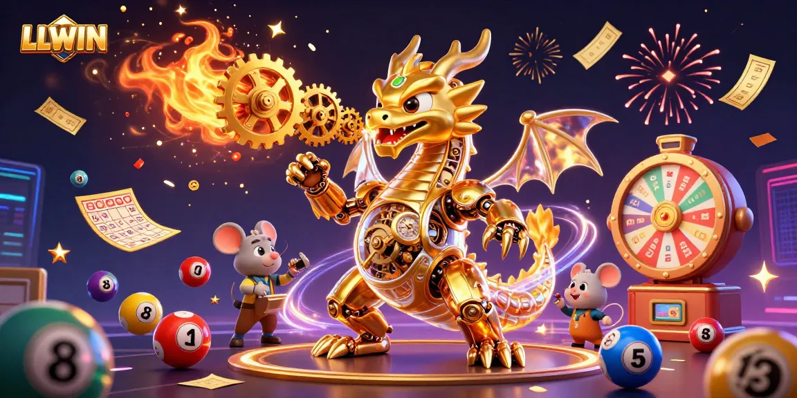 Engage in thrilling gameplay at LLWIN with a golden dragon and dynamic lottery elements.