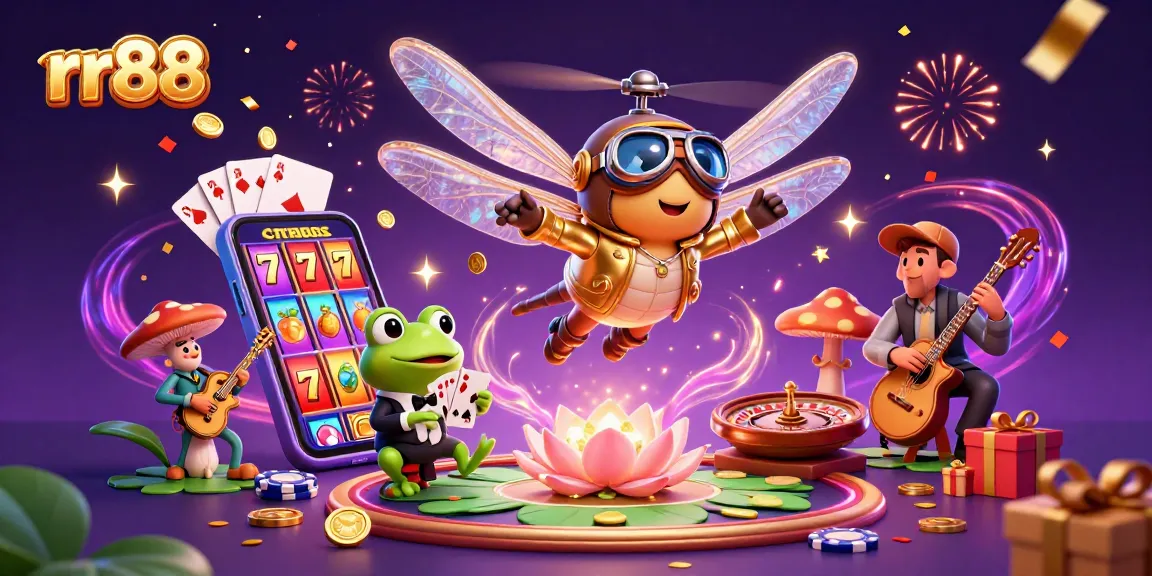 Experience thrilling games at rr88 with a vibrant casino scene featuring dynamic characters and gaming elements.