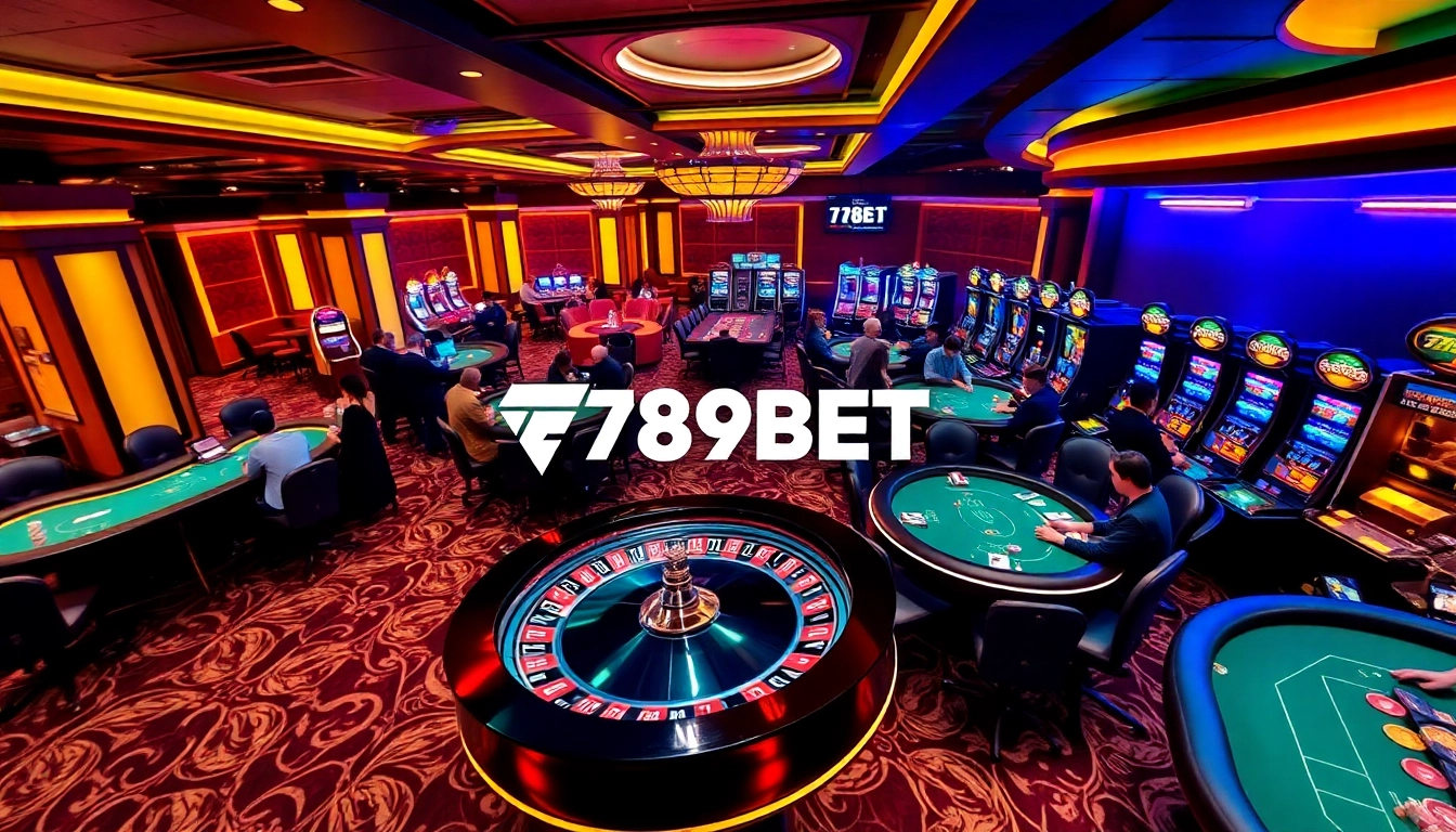 789BET players enjoying thrilling casino games at a vibrant gaming floor.