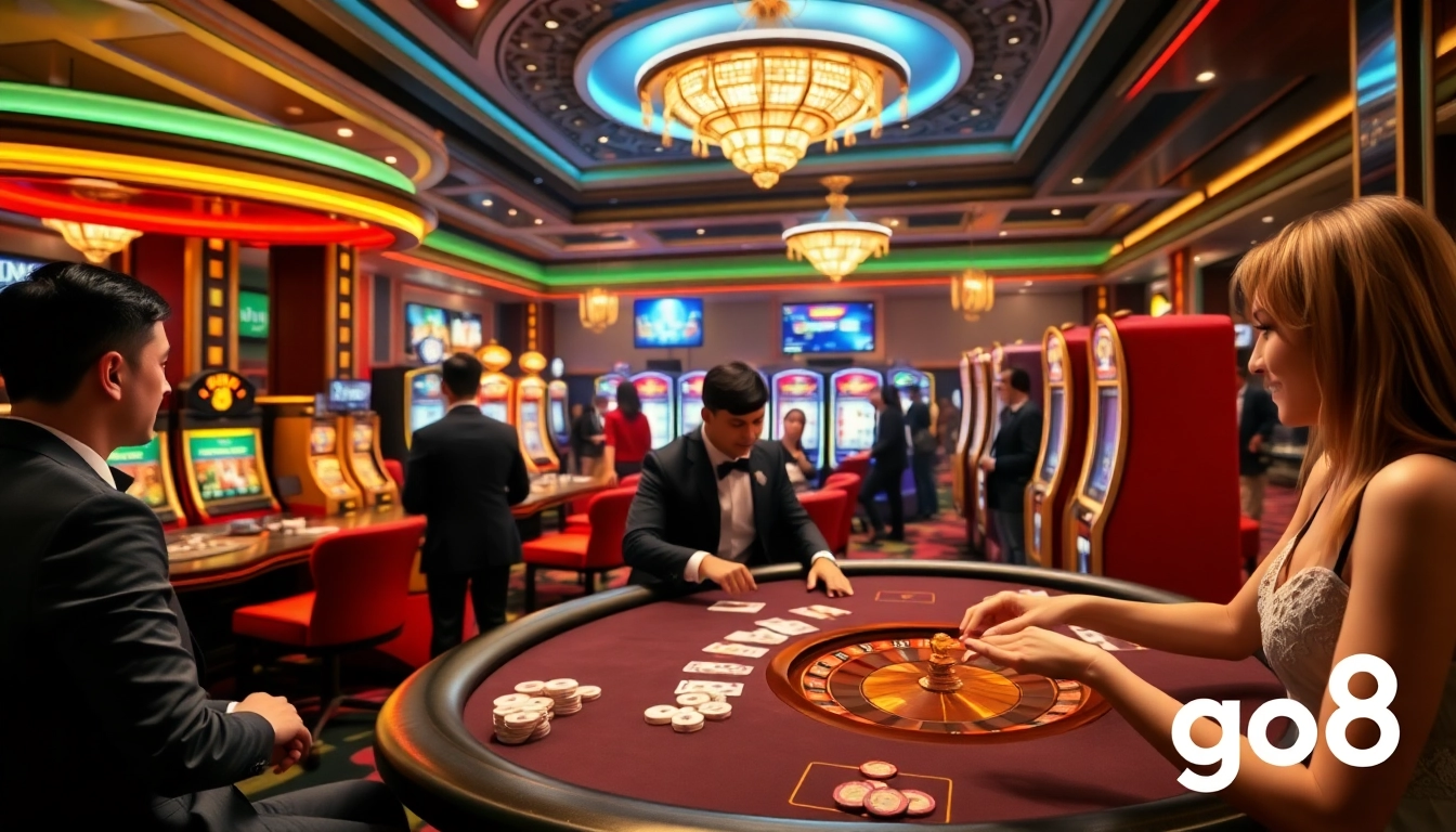 Experience thrilling gameplay at go8 with vibrant casino visuals and engaging gambling action.