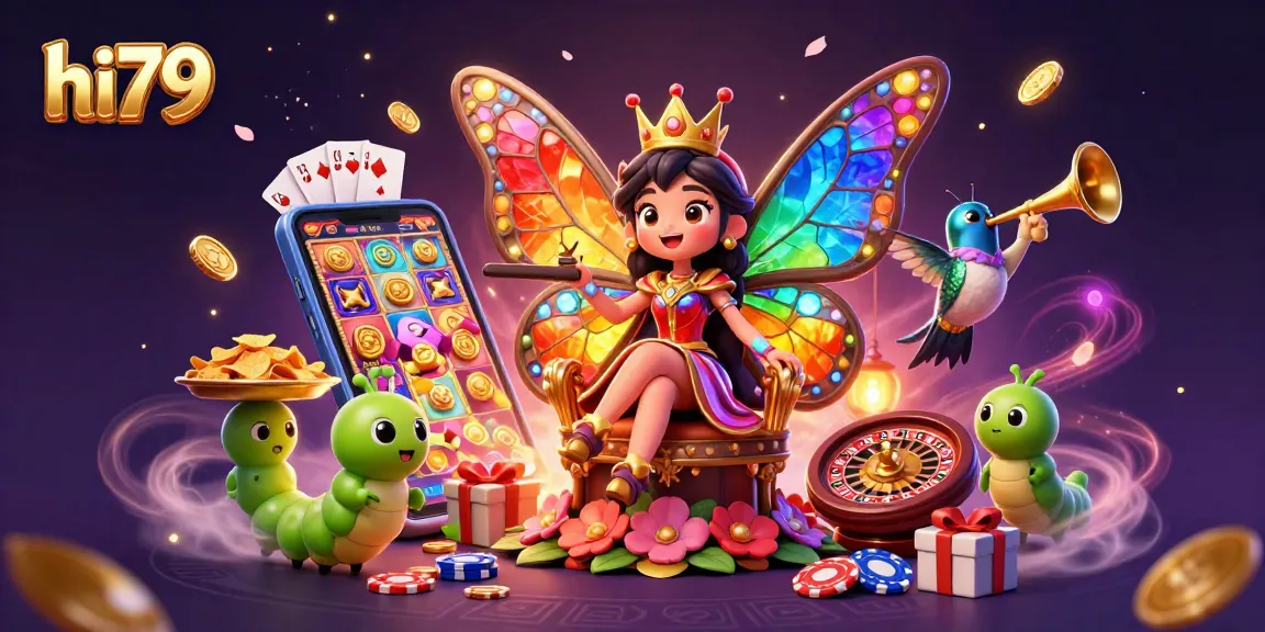 Experience thrilling slots at hi79 with a vibrant 3D casino scene featuring rich gameplay elements.