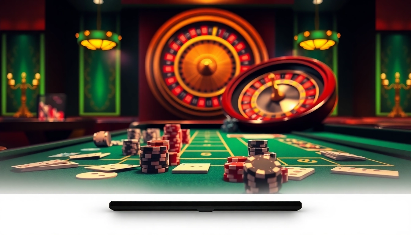 Experience the excitement of casino gaming at TR88 with vibrant tables and poker chips.
