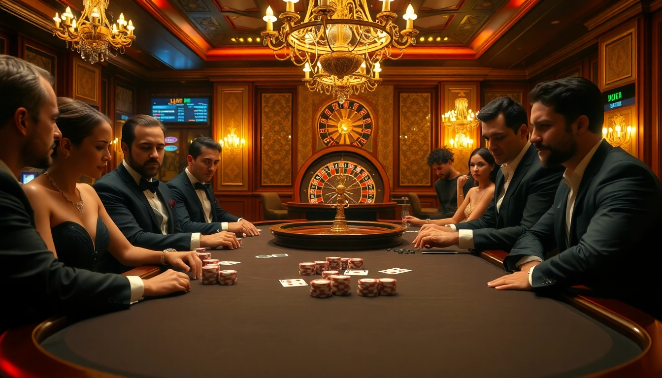 Experience the excitement of high-stakes poker games at https://luckywinn.us.com/, featuring luxurious setups and vibrant casino elements.