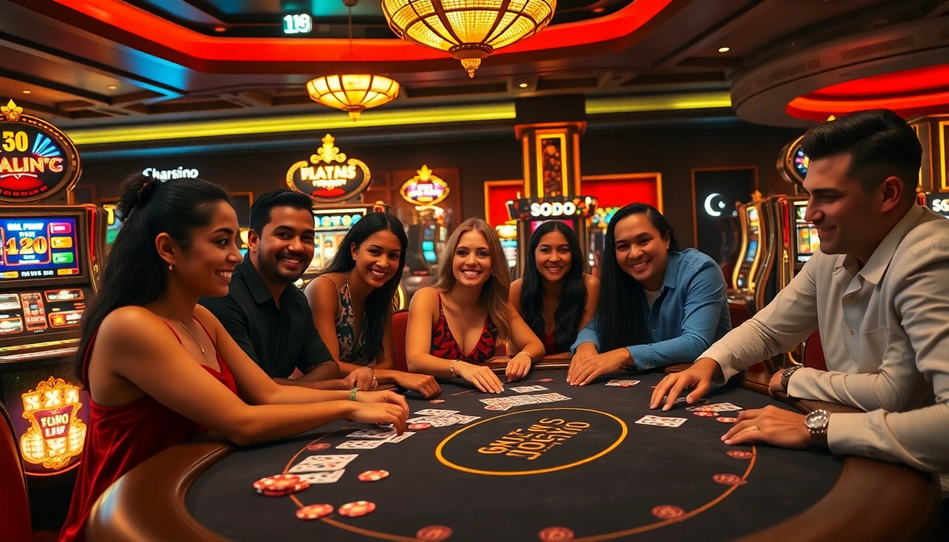 Exciting gameplay at SODO Casino with players winning at poker and enjoying slot machines.