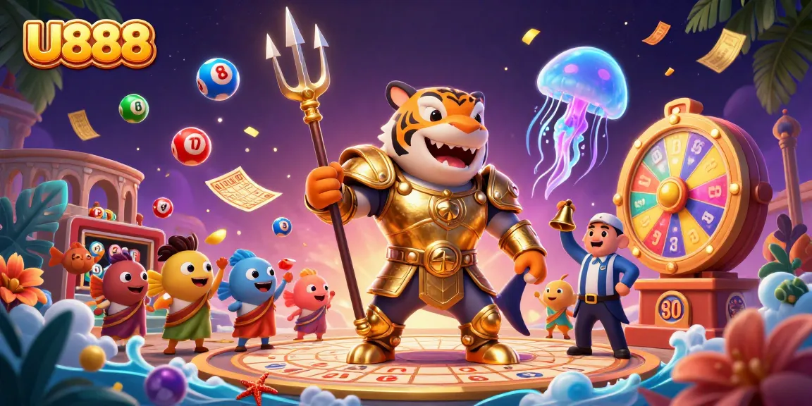 Experience thrilling gaming action at U888 with a vibrant lottery-themed underwater adventure.