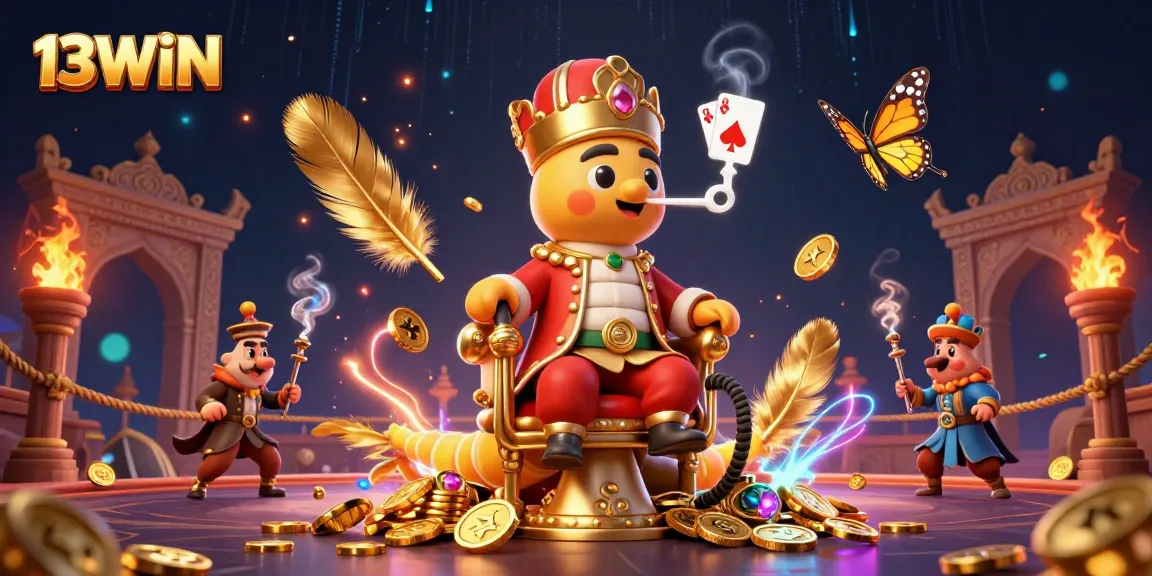 Experience 13WIN's vibrant casino scene with unique characters and engaging gaming elements.