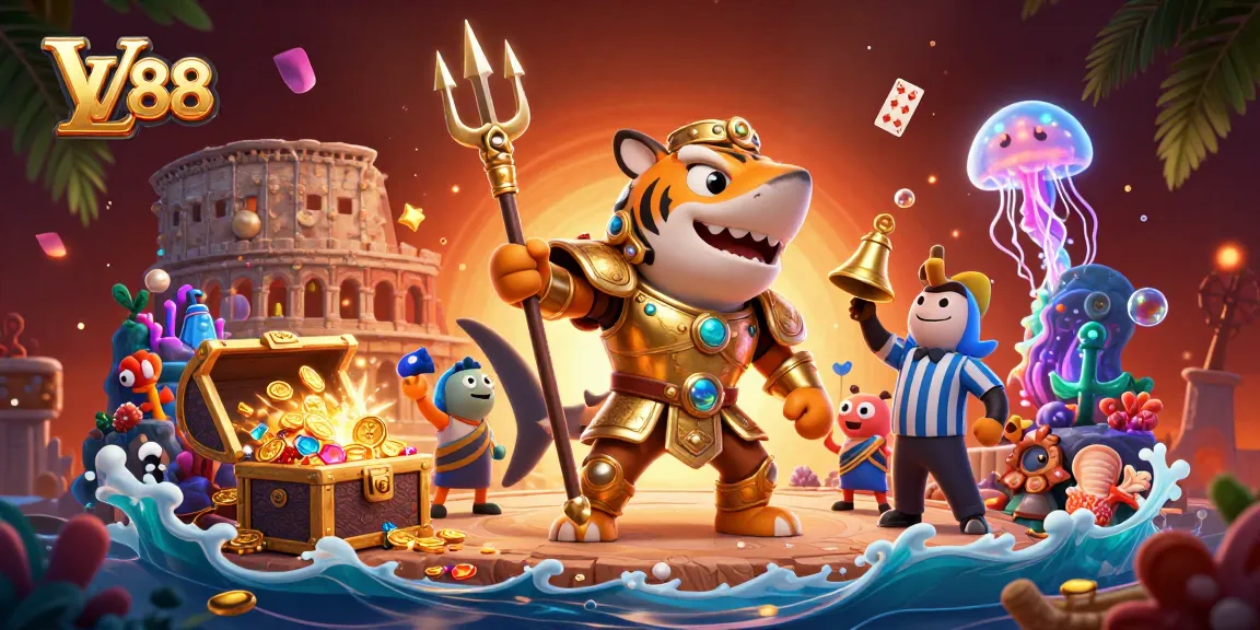 Experience big wins at LV 88 with a vibrant underwater casino adventure featuring wild characters and gold treasures.