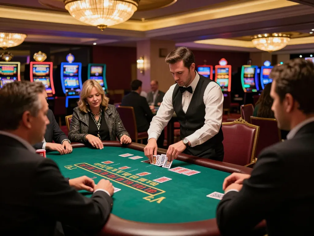 LC88 players placing bets in an upscale casino blackjack game showcasing luxury atmosphere